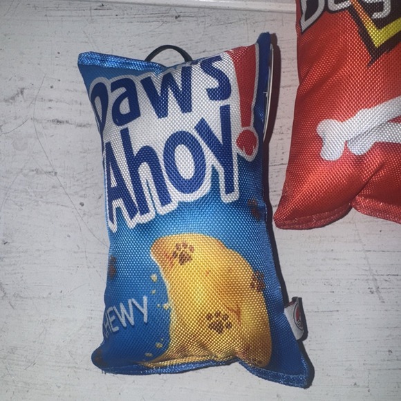 SPOT Fun Food Dogritos Red Bag Plush w/Squeaker Dog Toy 7" + Paws Ahoy Chewy Toy - Picture 3 of 6